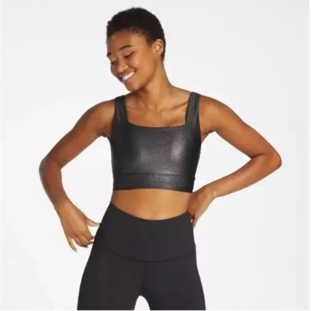 CALIA Women's Energize Medium Support Shine Sports Bra Pewter Size Small - Picture 1 of 7